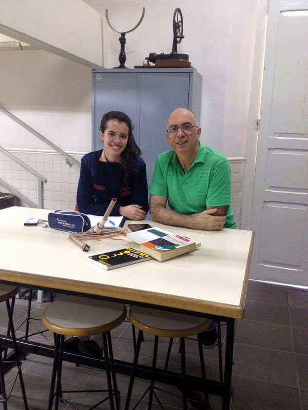 Al Ana Paula e Prof Gomes em plena preparação para a OLAA